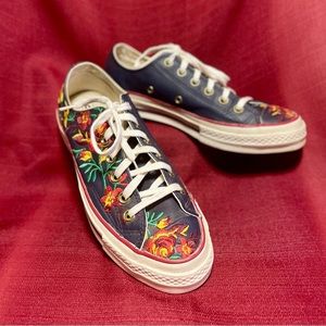Converse Womens Chuck 70 Ox Parkway Floral Obsidian/Cherry Red/Egret Size 8